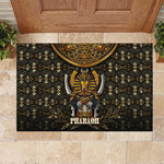 Pharaoh King Tut Egypt Rubber Doormat Hieroglyphic Gold Pattern - African Pride