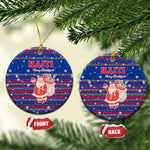 Haiti Christmas Ceramic Ornament Blue Red Xmas Santa Snowflake and Map - African Pride