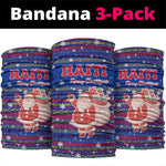 Haiti Christmas Neck Gaiter Blue Red Xmas Santa Snowflake and Map - African Pride