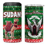 Sudan Christmas 4 in 1 Can Cooler Tumbler Green Red Xmas Camel Snowflake and Coat of Arms - African Pride