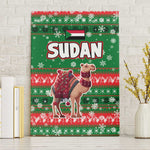 Sudan Christmas Canvas Wall Art Green Red Xmas Camel Snowflake and Coat of Arms - African Pride