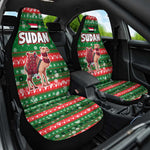 Sudan Christmas Car Seat Cover Green Red Xmas Camel Snowflake and Coat of Arms - African Pride