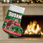 Sudan Christmas Stocking Green Red Xmas Camel Snowflake and Coat of Arms - African Pride