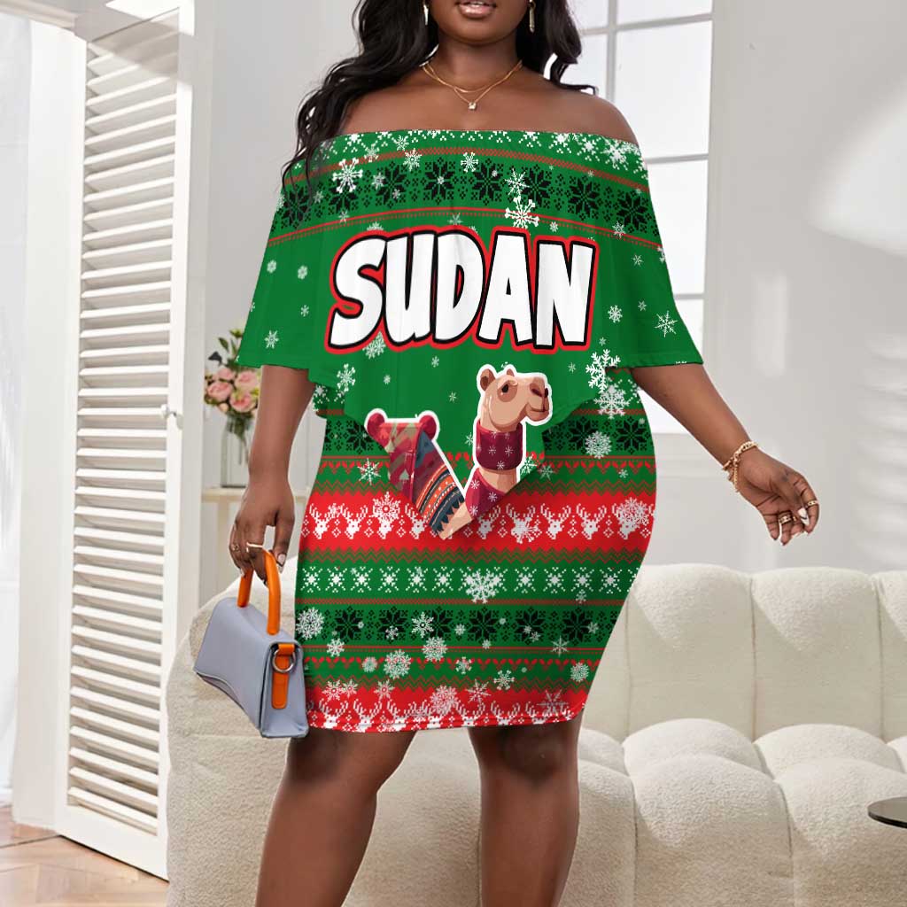 white christmas dresses Sudan Christmas Off Shoulder Short Dress Green Red Xmas Camel Snowflake and Coat of Arms by African Pride white christmas dresses Sudan Christmas Off Shoulder Short Dress Green Red Xmas Camel Snowflake and Coat of Arms by African Pride