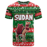 Sudan Christmas T shirt Green Red Xmas Camel Snowflake and Coat of Arms - African Pride