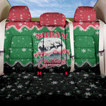 Sudan Christmas Back Car Seat Cover Red Green Black Xmas Santa Sleigh and Map - African Pride