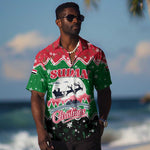 Sudan Christmas Hawaiian Shirt Red Green Black Xmas Santa Sleigh and Map - African Pride