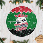 Sudan Christmas Tree Skirt Red Green Black Xmas Santa Sleigh and Map - African Pride