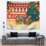 Zambia Christmas Tapestry African Animals Tree Snowflakes and National Emblem - African Pride