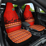 Wildlife South Africa Car Seat Cover Tribal Pattern National Flag Safari Silhouettes