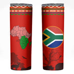 Wildlife South Africa Skinny Tumbler Tribal Pattern National Flag Safari Silhouettes