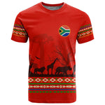 Wildlife South Africa T shirt Tribal Pattern National Flag Safari Silhouettes