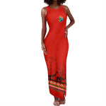 Wildlife South Africa Tank Maxi Dress Tribal Pattern National Flag Safari Silhouettes