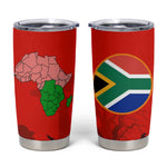 Wildlife South Africa Tumbler Cup Tribal Pattern National Flag Safari Silhouettes