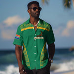 South Africa Springboks Hawaiian Shirt with Tribal Antelope Design and Floral Accents