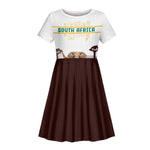 South Africa Wildlife Pride Kid Short Sleeve Dress Big Five Animals