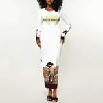 South Africa Wildlife Pride Long Sleeve Bodycon Dress Big Five Animals TS04
