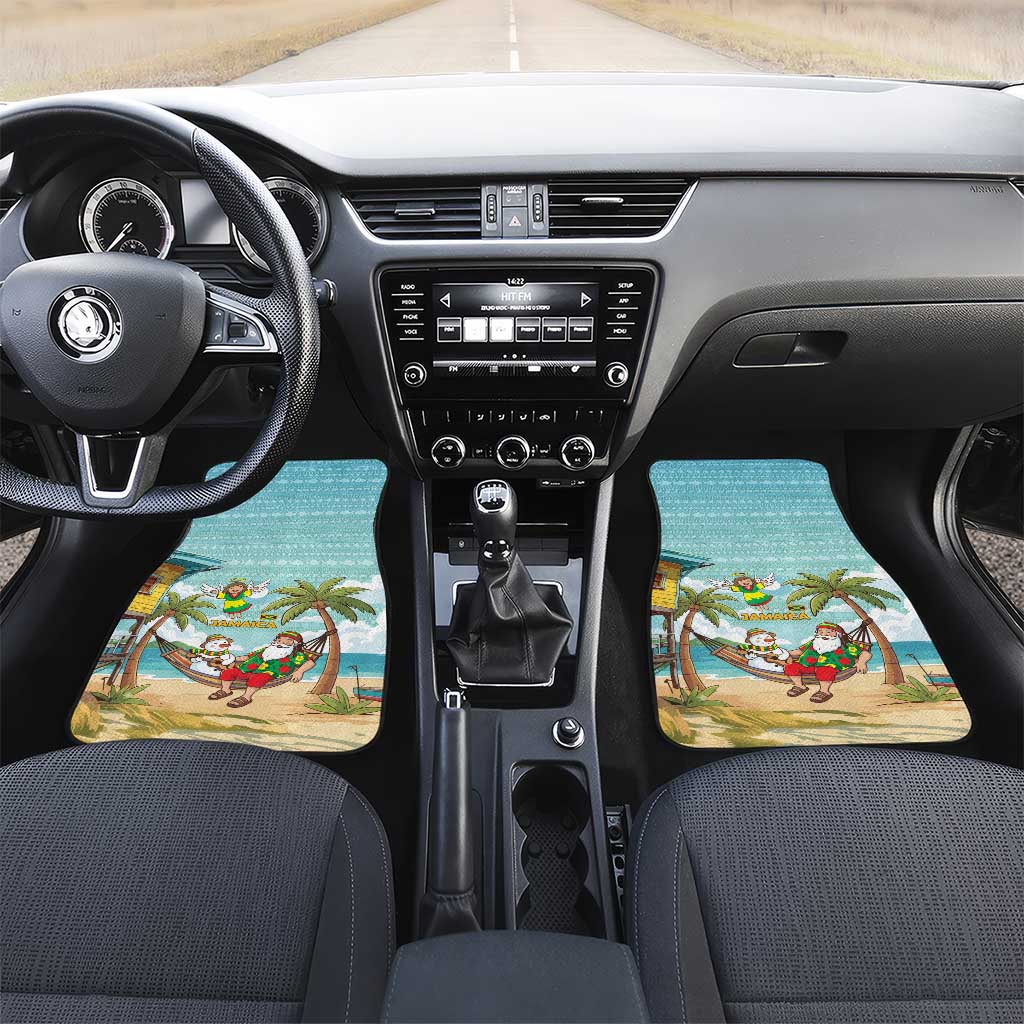Jamaica Christmas Car Mats Rasta Santa Snowman Hammock Angel Palm Trees and Tropical Beach - African Pride