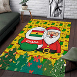 Ghana Christmas Area Rug Santa Ornament National Coat of Arms and Festive - African Pride