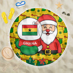 Ghana Christmas Beach Blanket Santa Ornament National Coat of Arms and Festive - African Pride