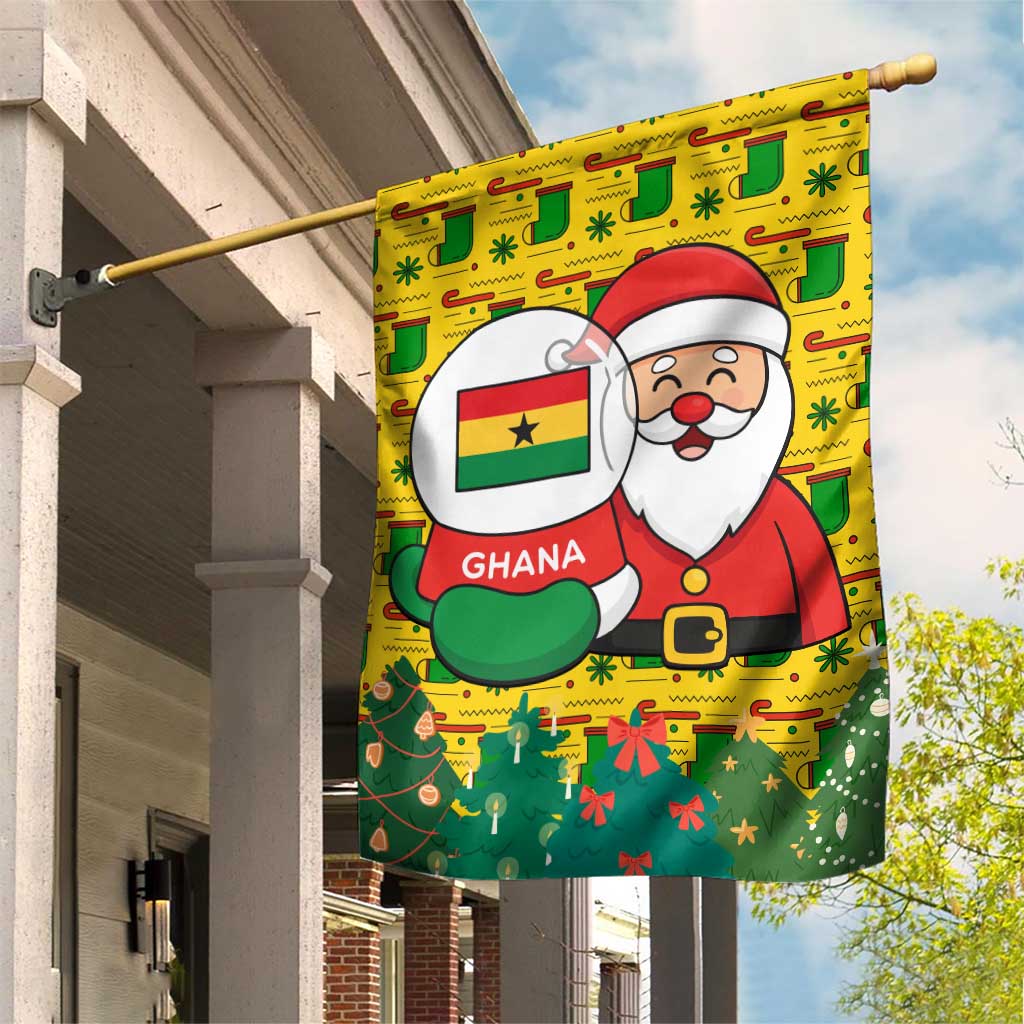 Ghana Christmas Garden Flag Santa Ornament National Coat of Arms and Festive - African Pride