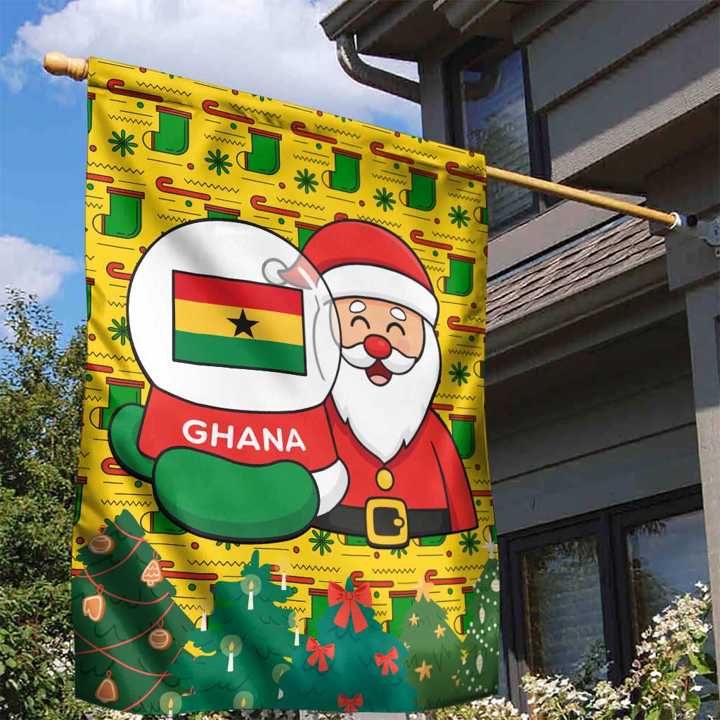 Ghana Christmas Garden Flag Santa Ornament National Coat of Arms and Festive - African Pride