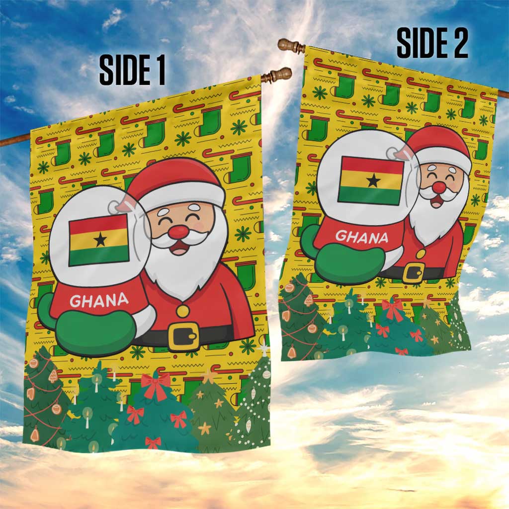 Ghana Christmas Garden Flag Santa Ornament National Coat of Arms and Festive - African Pride