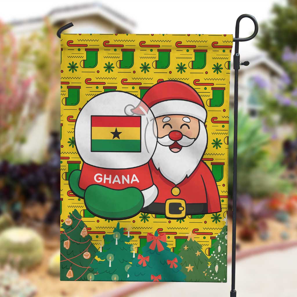 Ghana Christmas Garden Flag Santa Ornament National Coat of Arms and Festive - African Pride