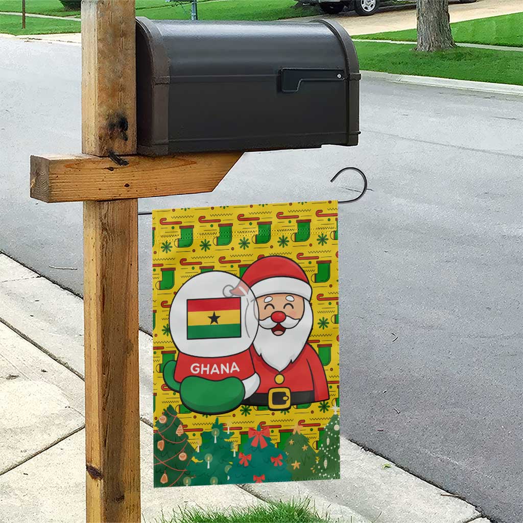 Ghana Christmas Garden Flag Santa Ornament National Coat of Arms and Festive - African Pride
