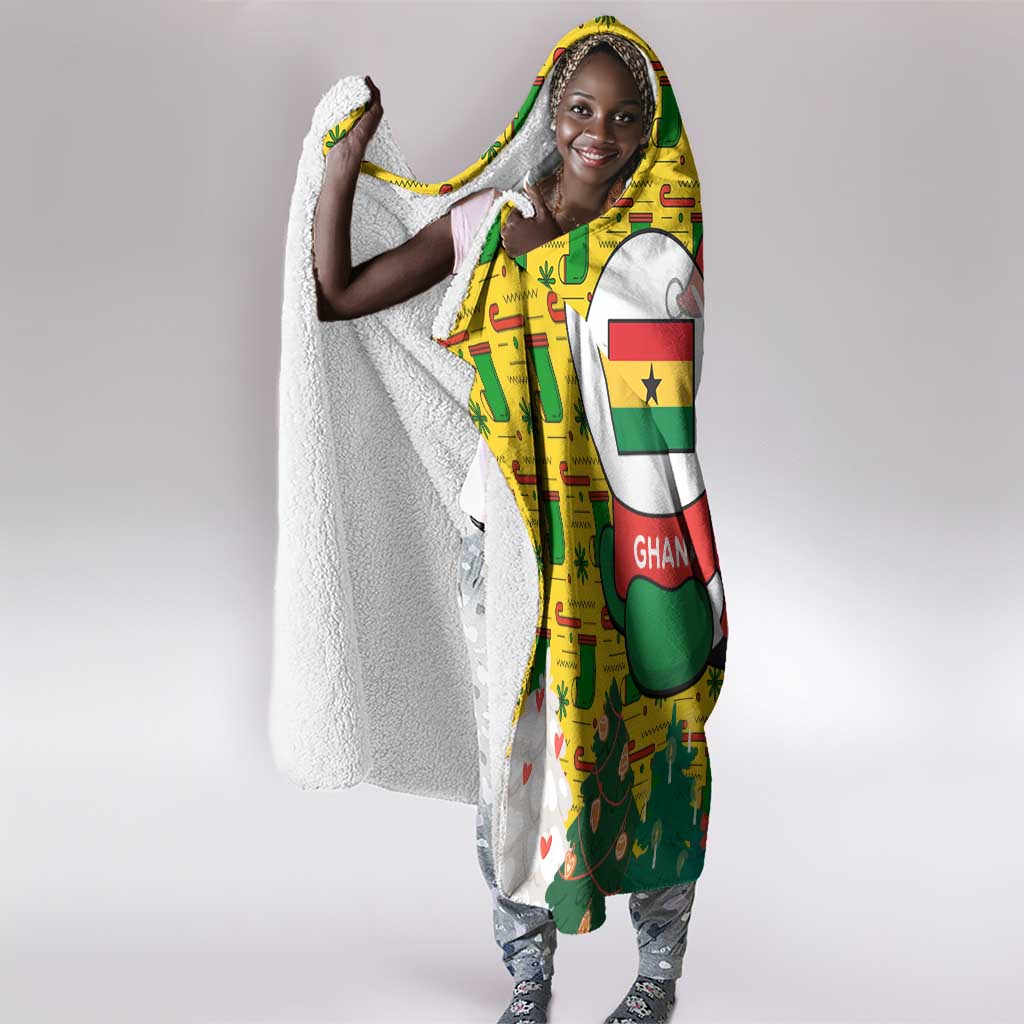 Ghana Christmas Hooded Blanket Santa Ornament National Coat of Arms and Festive - African Pride