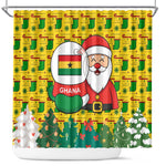 Ghana Christmas Shower Curtain Santa Ornament National Coat of Arms and Festive - African Pride