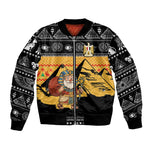 Egypt Christmas Bomber Jacket Pharaoh Santa Pyramids Eye of Horus and Ancient Egyptian - African Pride