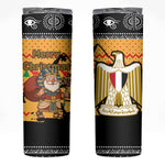Egypt Christmas Skinny Tumbler Pharaoh Santa Pyramids Eye of Horus and Ancient Egyptian - African Pride