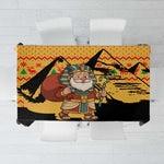 Egypt Christmas Tablecloth Pharaoh Santa Pyramids Eye of Horus and Ancient Egyptian - African Pride