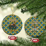 Buffalo Soldiers Christmas Ceramic Ornament Blue Yellow Plaid Parade Illustration Design - African Pride