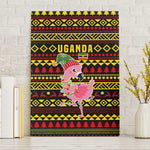 Uganda Christmas Canvas Wall Art Flamingo Lights Uganda Flag and Black Red Yellow - African Pride