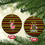 Uganda Christmas Ceramic Ornament Flamingo Lights Uganda Flag and Black Red Yellow - African Pride