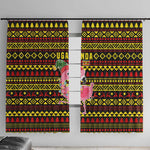 Uganda Christmas Window Curtain Flamingo Lights Uganda Flag and Black Red Yellow - African Pride