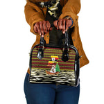 Uganda Christmas Shoulder Handbag Santa in Canoe Christmas Tree Uganda Map Flag - African Pride