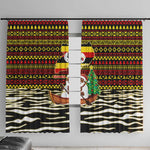 Uganda Christmas Window Curtain Santa in Canoe Christmas Tree Uganda Map Flag - African Pride