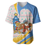 Somalia Christmas Baseball Jersey Santa Cheetah Christmas Tree Village Scene and Festive Snowflake - African Pride