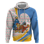 Somalia Christmas Hoodie Santa Cheetah Christmas Tree Village Scene and Festive Snowflake - African Pride