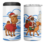 Somalia Christmas 4 in 1 Can Cooler Tumbler Santa on Camel Christmas Tree Ornaments Candy Canes and Snowflake - African Pride