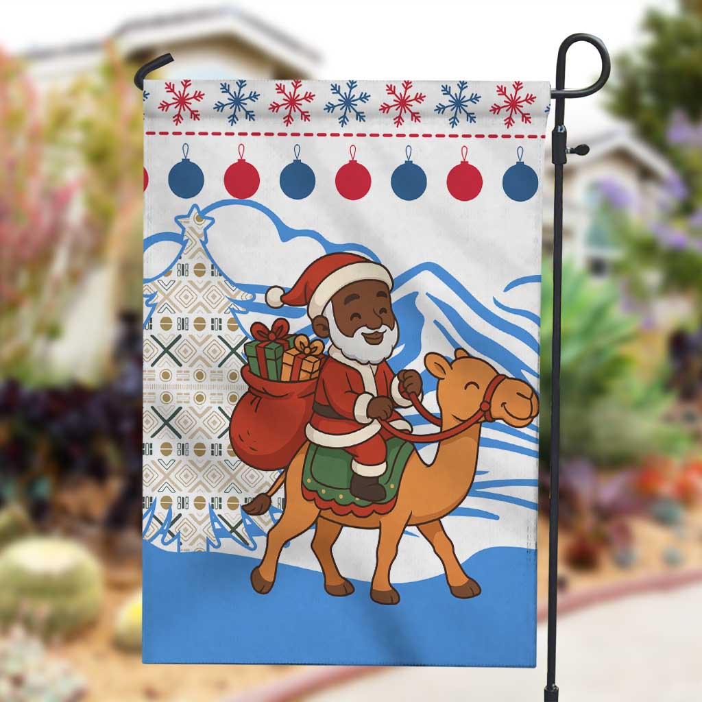 Somalia Christmas Garden Flag Santa on Camel Christmas Tree Ornaments Candy Canes and Snowflake - African Pride
