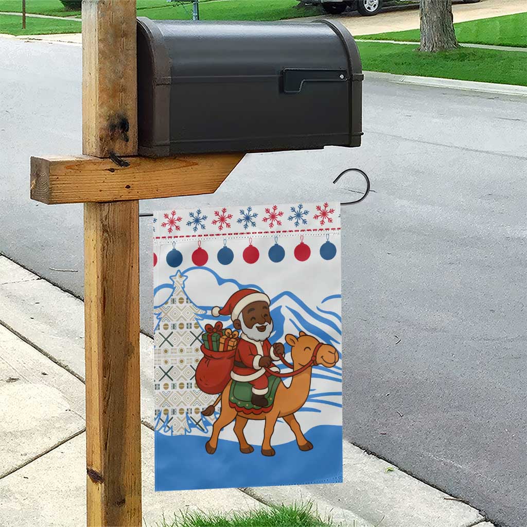 Somalia Christmas Garden Flag Santa on Camel Christmas Tree Ornaments Candy Canes and Snowflake - African Pride