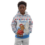 Somalia Christmas Kid Hoodie Santa on Camel Christmas Tree Ornaments Candy Canes and Snowflake - African Pride