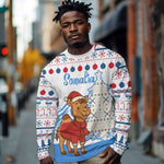 Somalia Christmas Long Sleeve Shirt Santa on Camel Christmas Tree Ornaments Candy Canes and Snowflake - African Pride