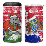 Gambia Christmas 4 in 1 Can Cooler Tumbler Santa Hippo National Coat of Arms Snowflakes and Festive Holiday - African Pride