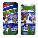Gambia Christmas 4 in 1 Can Cooler Tumbler Santa Birds Gift Boxes Forest Scene and Snowflake - African Pride