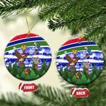 Gambia Christmas Ceramic Ornament Santa Birds Gift Boxes Forest Scene and Snowflake - African Pride